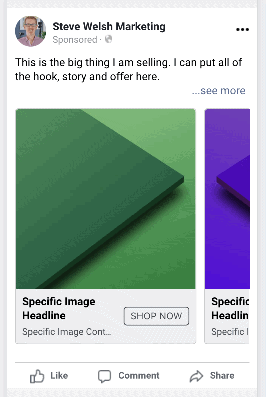 Facebook Paid Advertising Carousel Ads Standard Layout