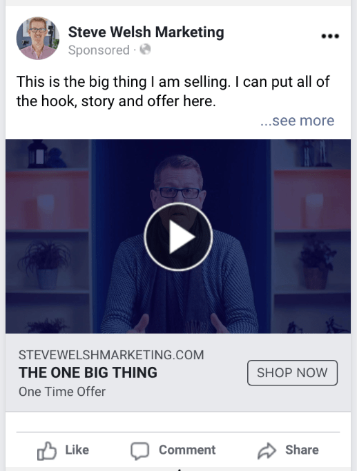 Facebook Paid Advertising Video Ads Standard Layout