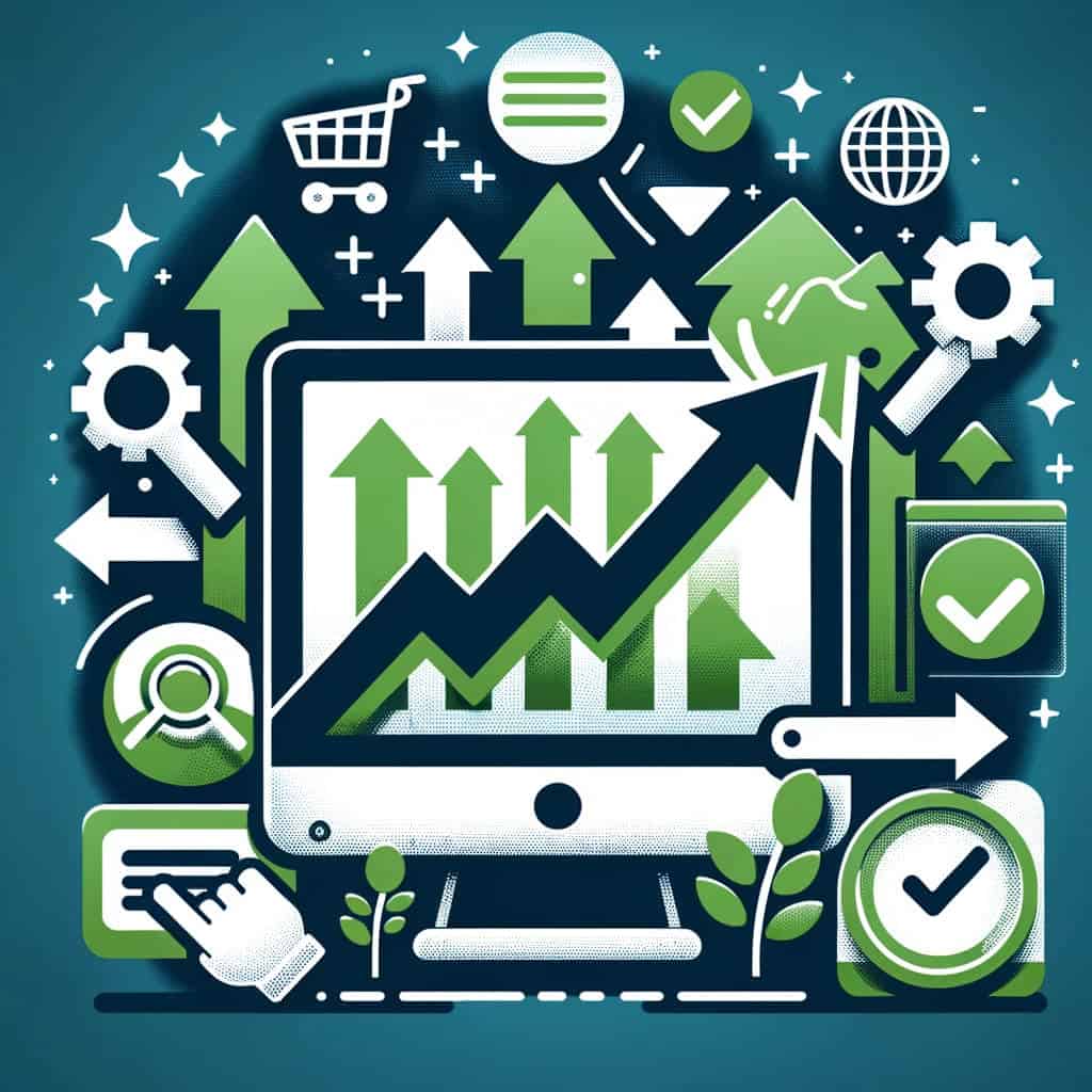 Website Conversion Rate rising arrow on graph 1