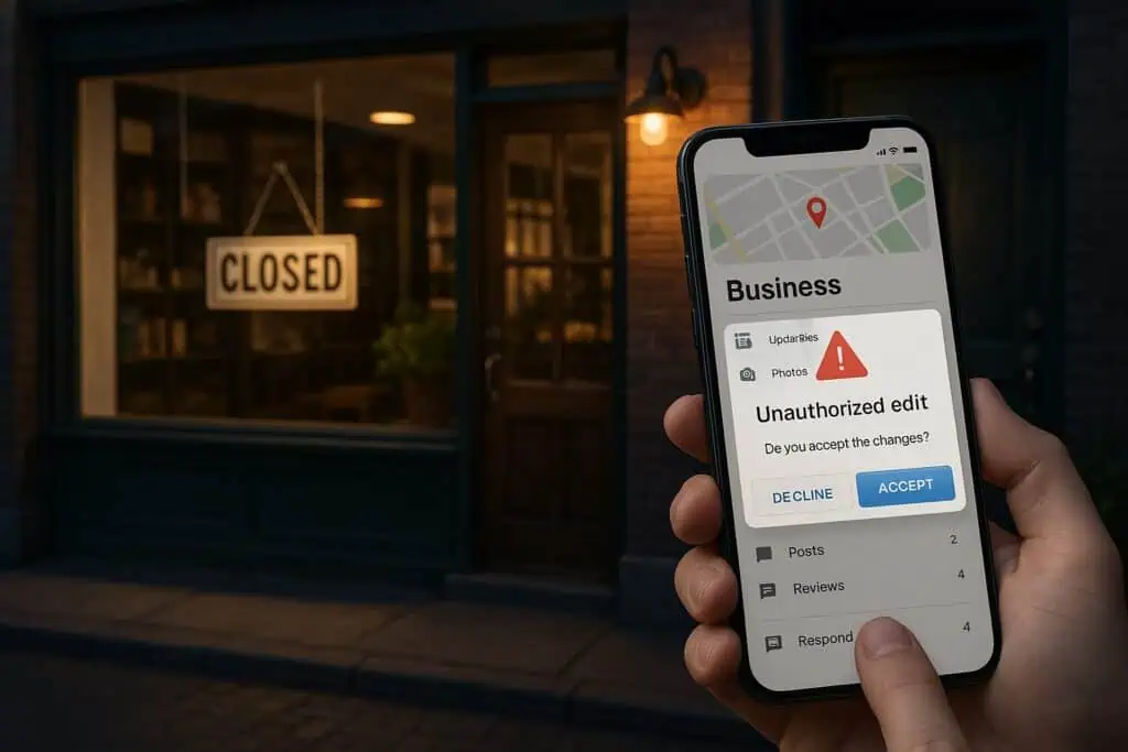 8 Google Business Profile Mistakes in Glasgow | Are These Costing Your Business the Top Spot 2 Verifying an Managing Your Listing Regularly on smartphone