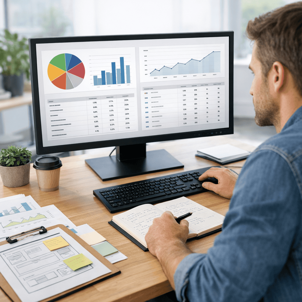 Keyword Research for SEO: A Practical Guide for UK Businesses 4 Keyword Research For SEO - Consultant sitting at desk planning SEO