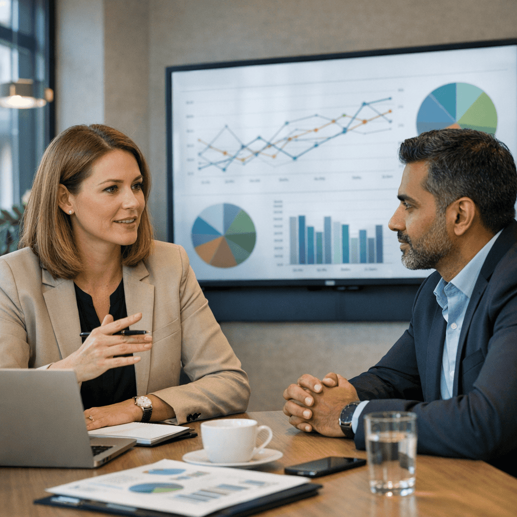 Strategies in Content Marketing: How to Improve ROI for Your Business 6 Strategies in Content Marketing - Client consultant meeting