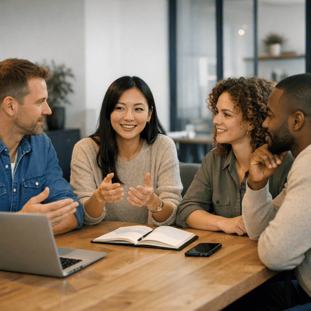 Choose The Best Social Media Platforms For Your Business 1 The Best Social Media Platforms - Team discussing social media