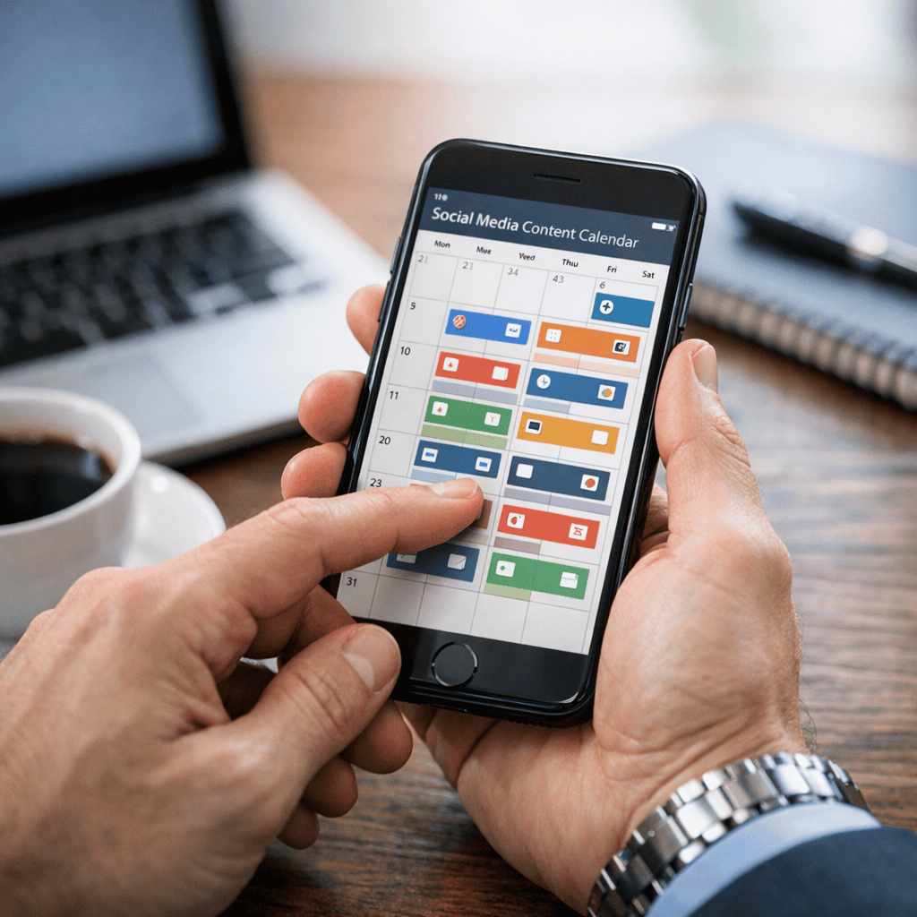 Choose The Best Social Media Platforms For Your Business 2 The Best Social Media Platforms - Checking content calendar on smartphone