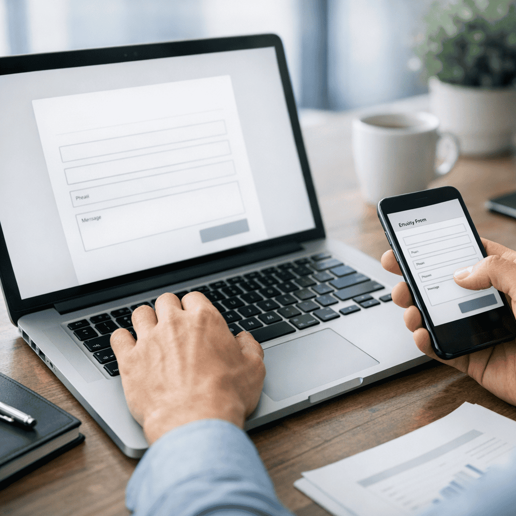 5 Practical Ways to Improve Your Website Conversion Rate 7 Website Conversion Rate - Creating form on laptop