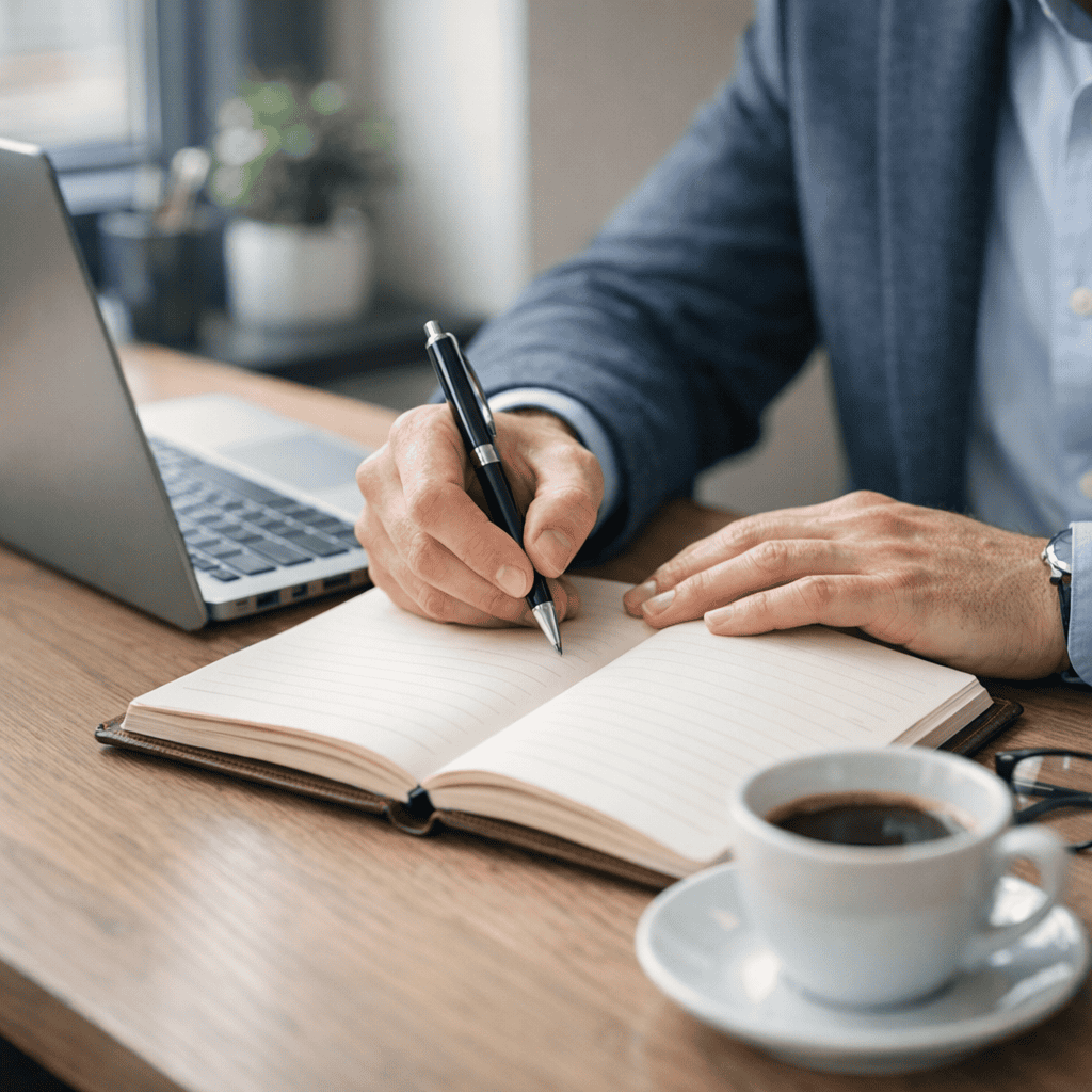 LinkedIn Marketing for Ayrshire B2B Companies: A Practical Guide to Generating Better Leads 5 Linkedin marketing for Ayrshire - Client writing notes on Linkedin marketing