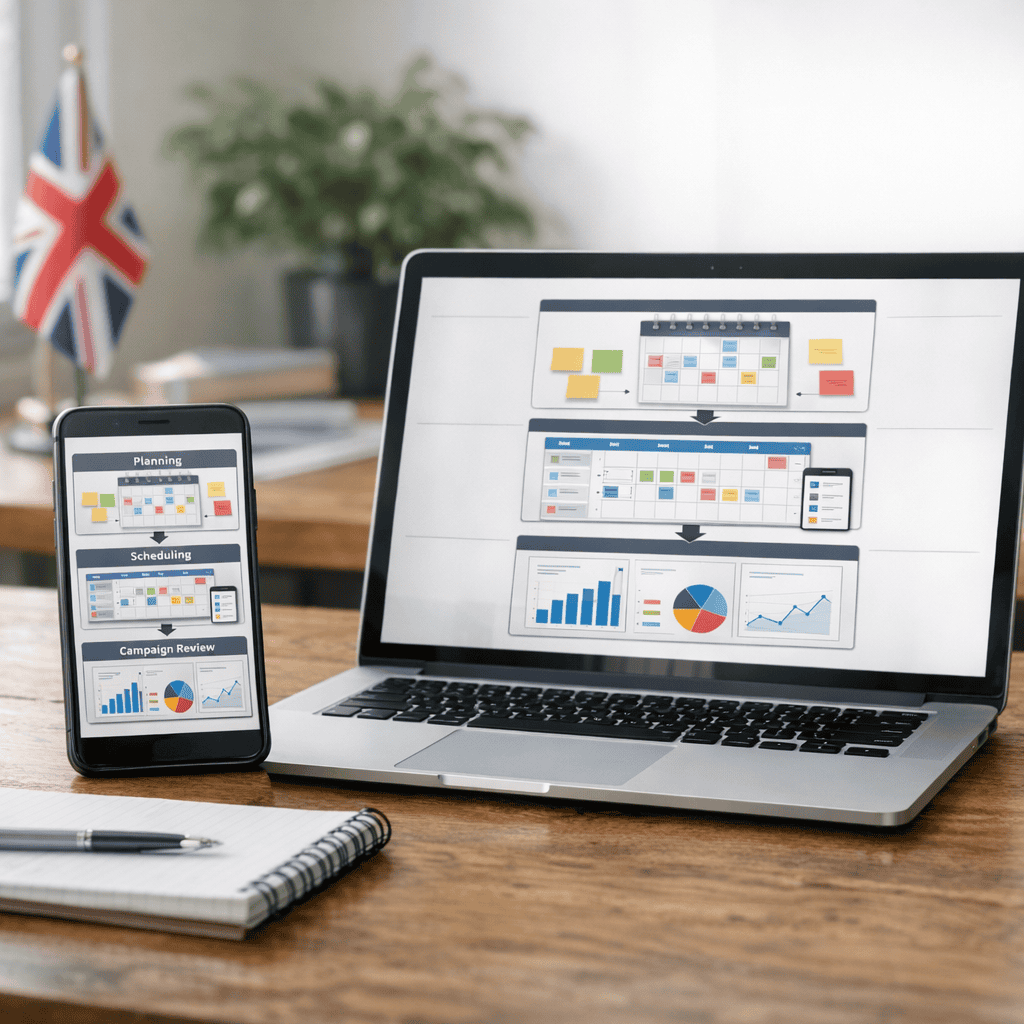 Social Media Advertising vs Organic Reach: What UK Businesses Need to Know 8 social media advertising vs organic reach - Laptop showing various data points