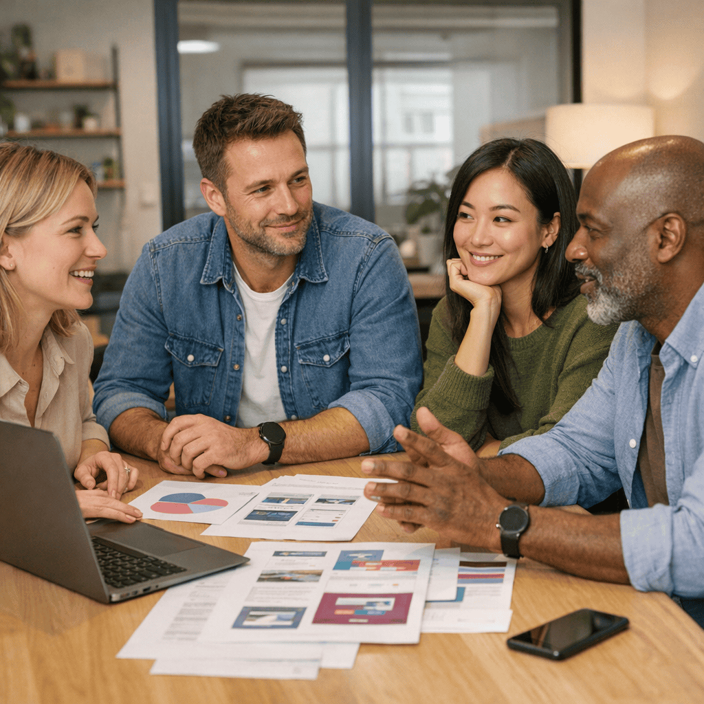 Storytelling in Email Marketing: How to Write Emails That Connect and Convert 2 storytelling in email marketing - Agency team discussing content