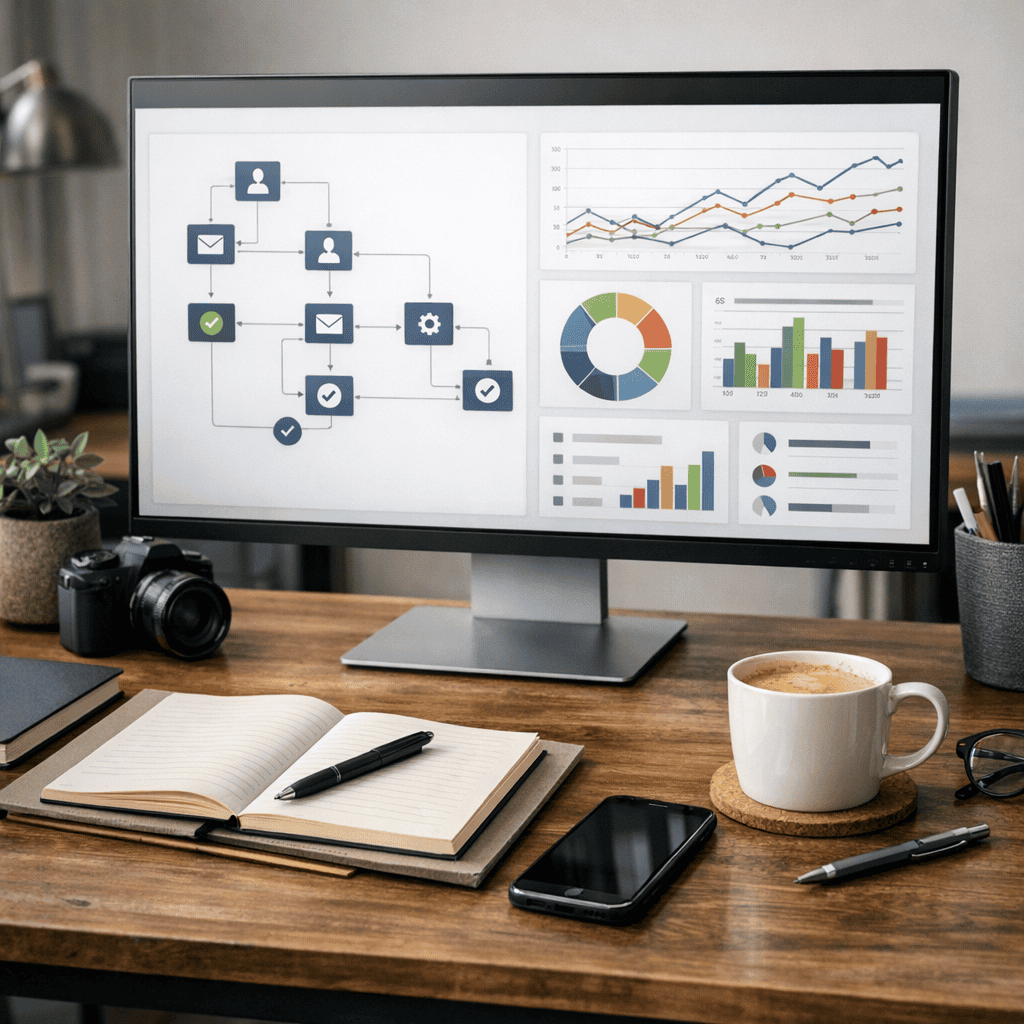AI Marketing Strategies for UK Businesses: Practical Ways to Improve Results 3 AI Marketing Strategies - Screen showing AI workflows