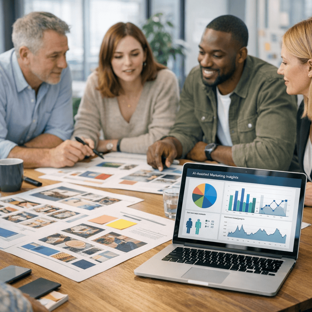 AI Marketing Strategies for UK Businesses: Practical Ways to Improve Results 4 AI Marketing Strategies - Group discussion on AI design