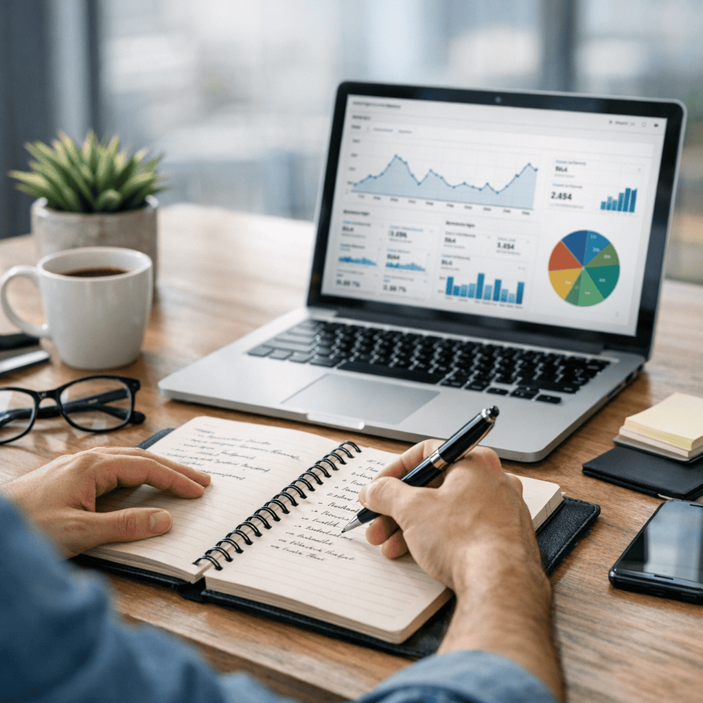 7 Essential Content Marketing Tips for B2B Success 1 Content Marketing Tips for B2B - freelancer checking analytics