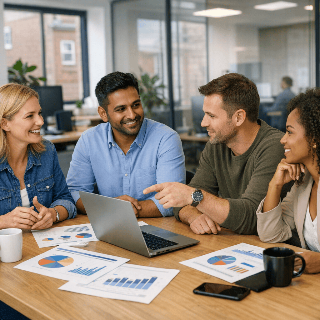 A Beginner's Guide to Developing a Digital Marketing Plan That Works 2 Developing a Digital Marketing Plan - Agency team working on planning