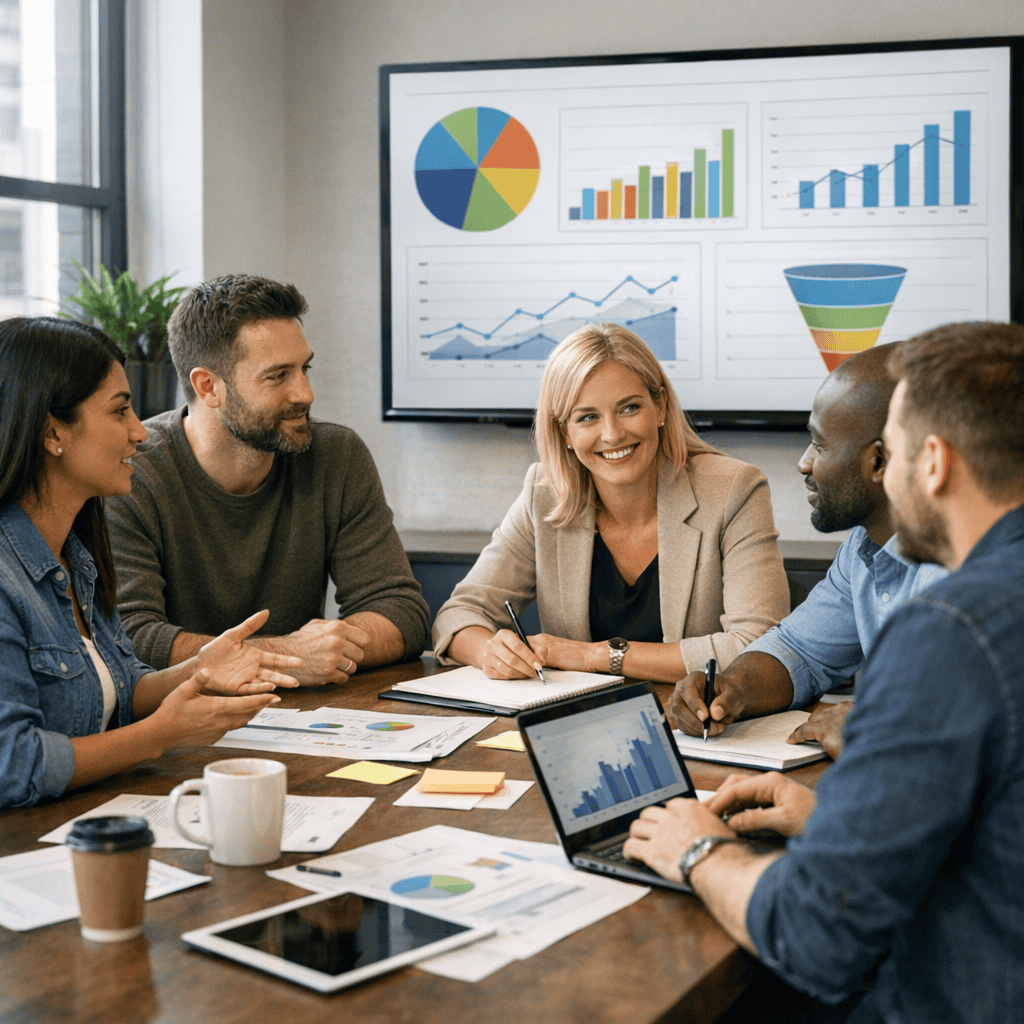 Expert Marketing Strategies for UK Businesses: How to Build Sustainable Growth 1 Expert Marketing Strategies - Marketing agency meeting