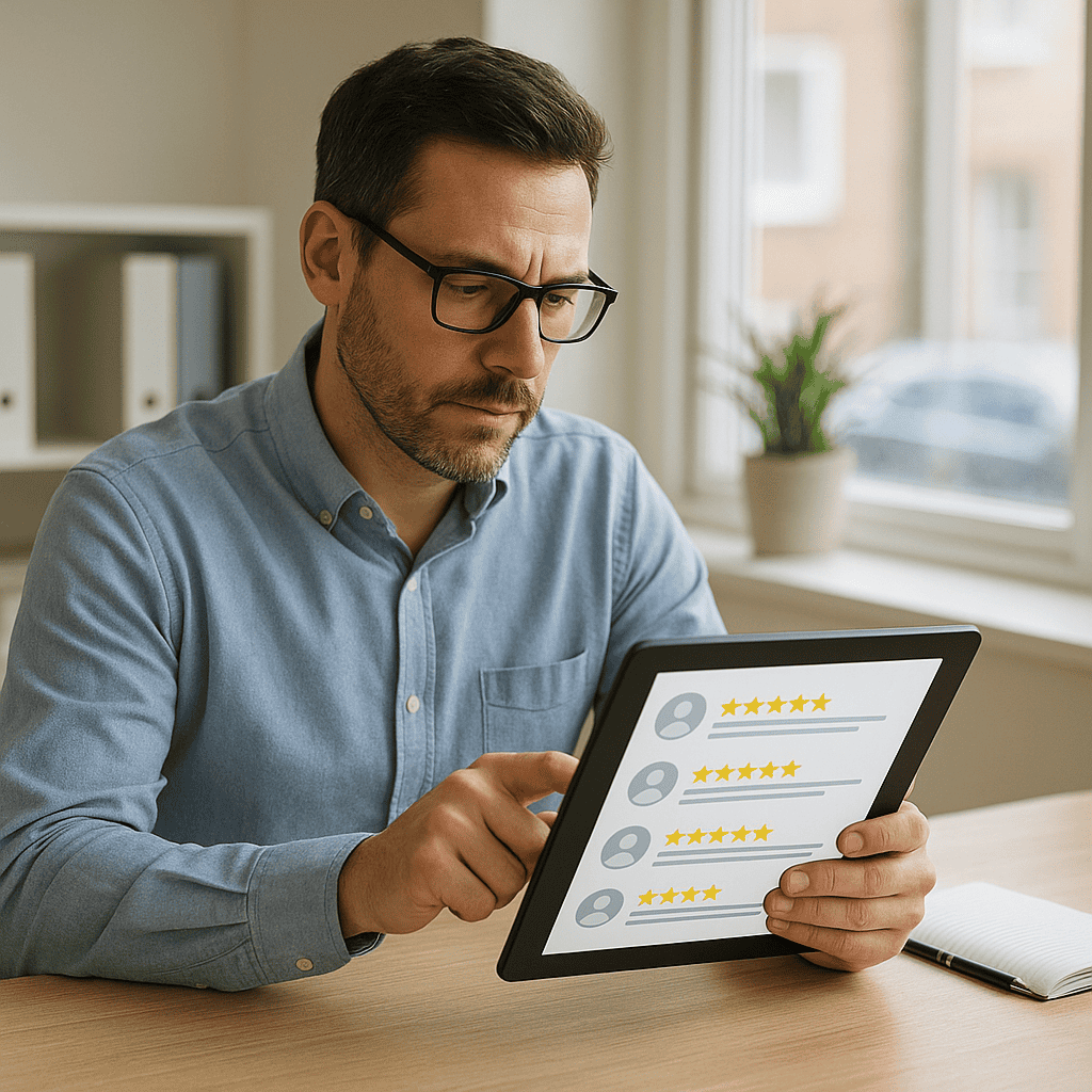 Google Business Profile: The Complete UK Guide to Better Local Visibility 3 Google Business Profile - checking profile on tablet