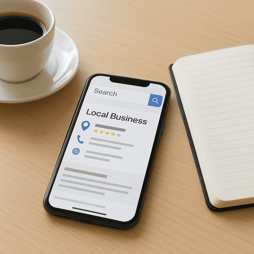 Local SEO for Ayrshire Businesses: How to Get Found by More Local Customers 1 Local SEO for Ayrshire Businesses - Local business listing on mobile