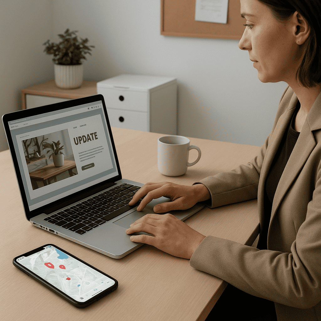 Local SEO for Ayrshire Businesses: How to Get Found by More Local Customers 4 Local SEO for Ayrshire Businesses - Client updating website