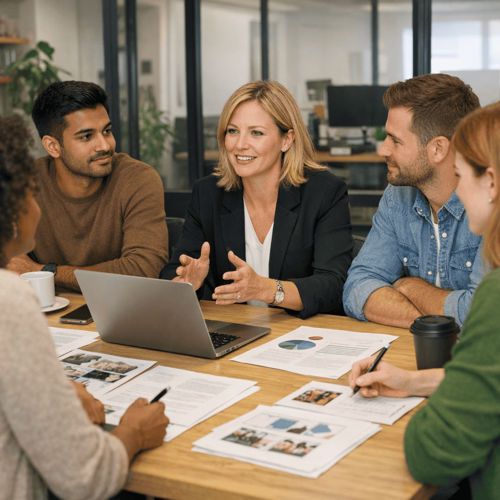 Personal Branding in Digital Marketing: How UK Businesses Can Build Trust and Visibility 2 Personal Branding - Agency staff discussing branding