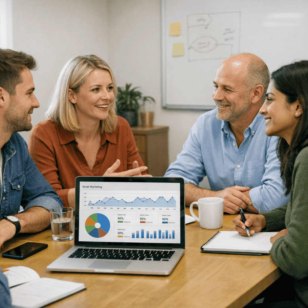 Personalised Email Campaigns: How to Improve Engagement and Drive More Conversions 6 Personalised Email Campaigns - Team checking email open rates
