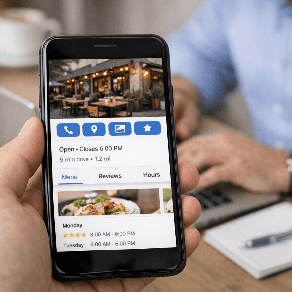 Google Business Profile Voice Search: How UK Businesses Can Get Found More Often 5 google business profile voice search - GBP listing on mobile