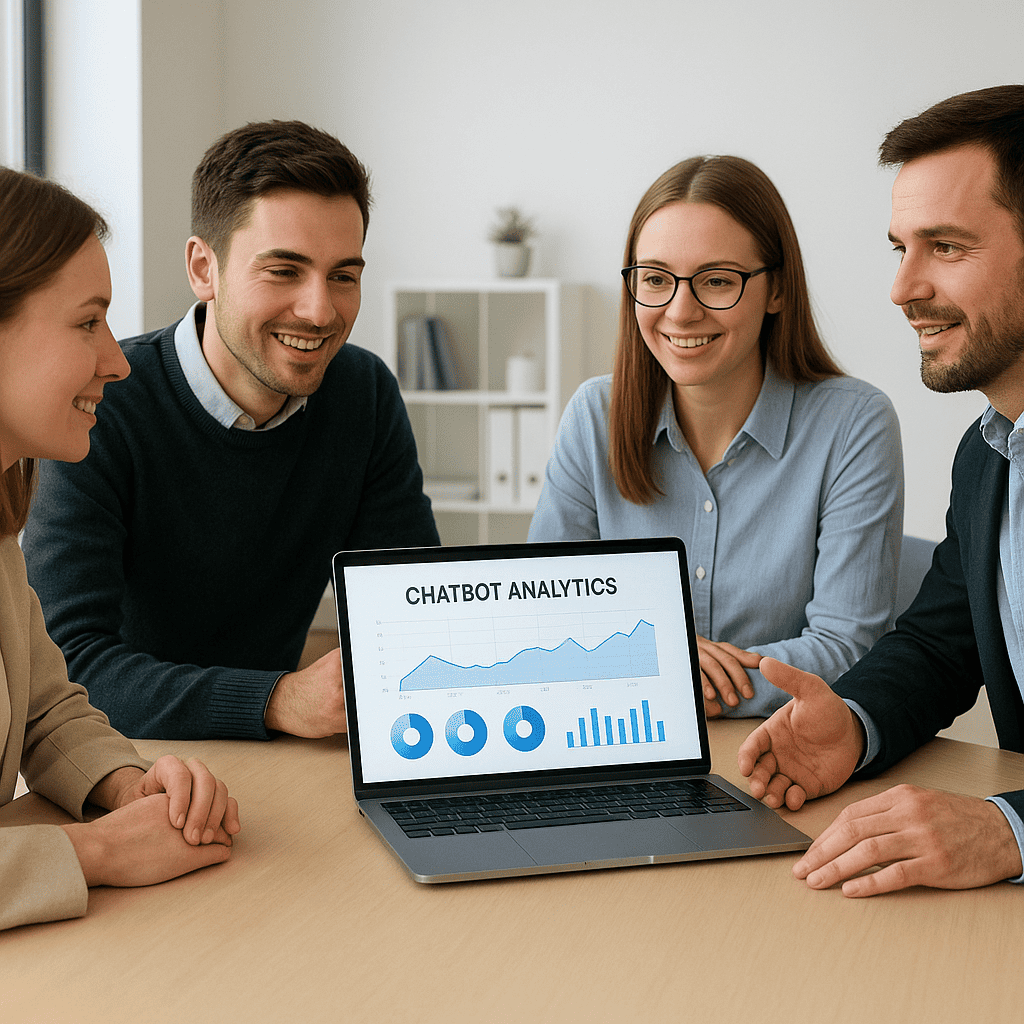 How AI Chatbots in Digital Marketing Plans Can Improve Lead Generation and Customer Service 2 Agency team checking chatbot analytics